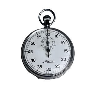 Vintage Swiss Minerva Stopwatch With Split Timer Nickel Chromium Case Engraved